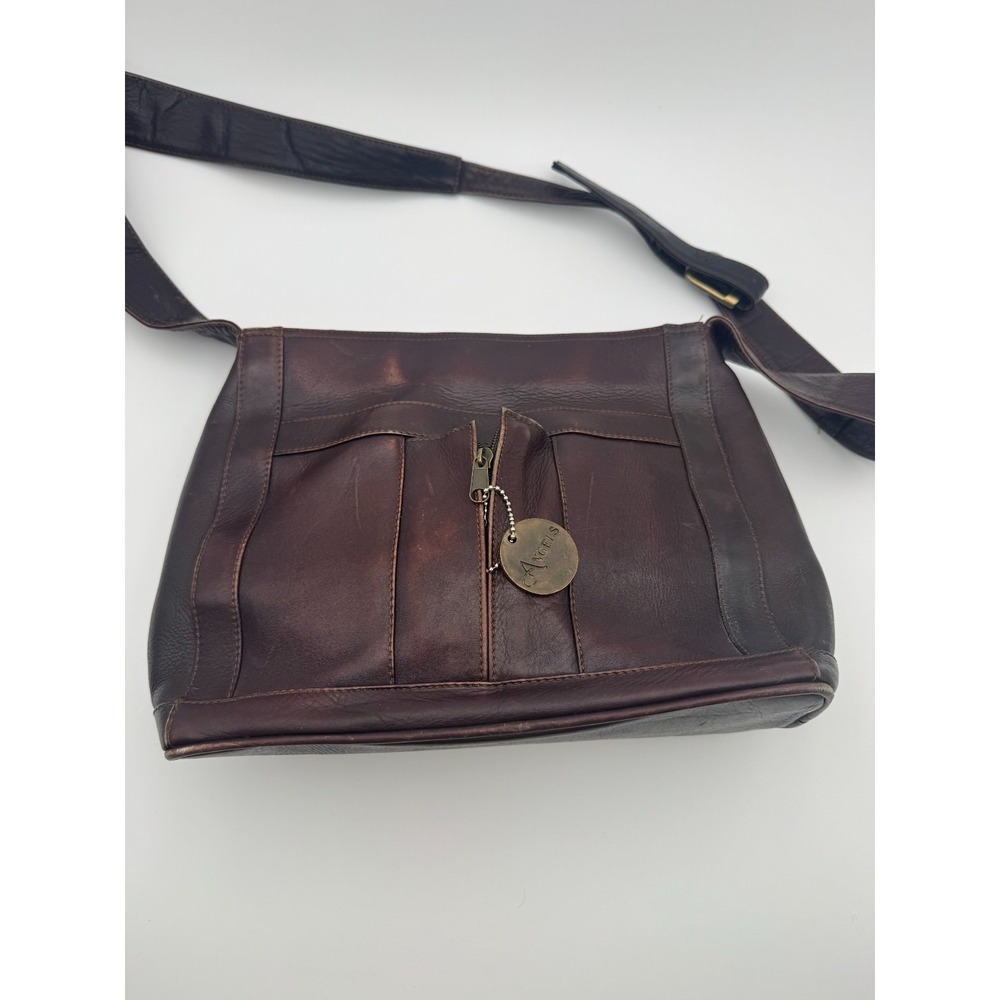 American Angel Women's Handbag Brown Leather Medallion‎ Charm Shoulder Bag - Picture 4 of 11